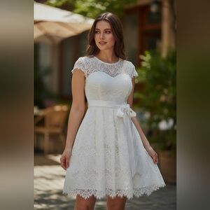 White high quality lace dress